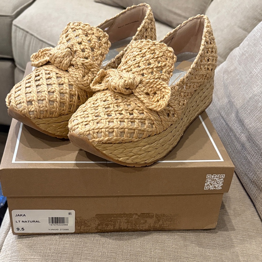 Dolce Vita Tan Woven Espadrille Wedges